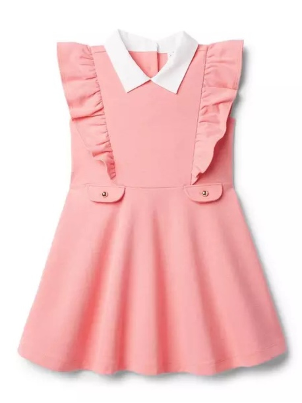 Janie and Jack Collared Ruffle Ponte Dress in Pink Strawberry Toddler girls 2T